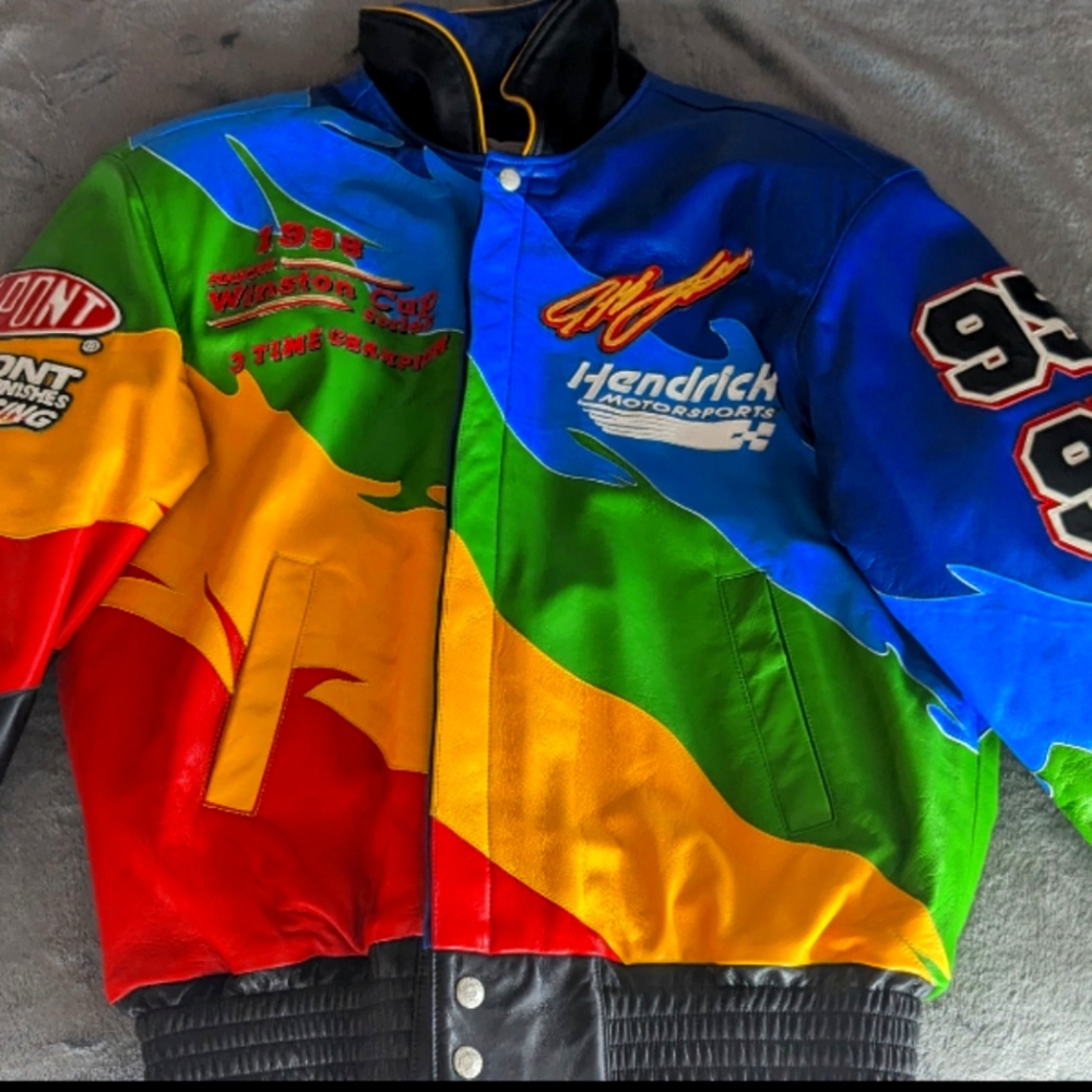 Jeff Hamilton full Italian lambskin racing collection jacket. Jeff Gordon
